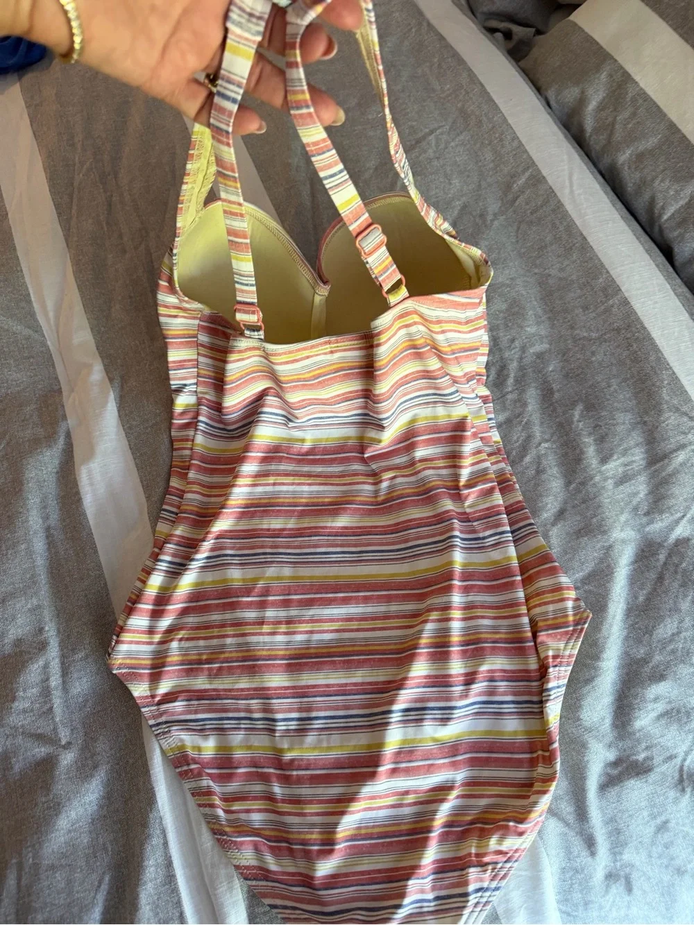 Women’s Stripe One-Piece Swimsuit in Pastel Multi New size 6